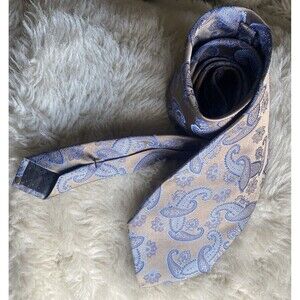 Campia Moda Silk Tie Gold Blue Paisley